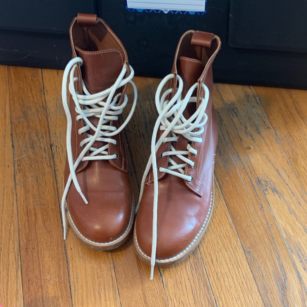 Brown Leather lace up Boots